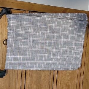 LOFT Gray and Pink Plaid Boot Cut Trousers